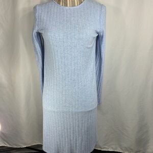 Style & Co Blue Wide Ribbed Long Sleeve Full Hem Sweater Dress Size Medium